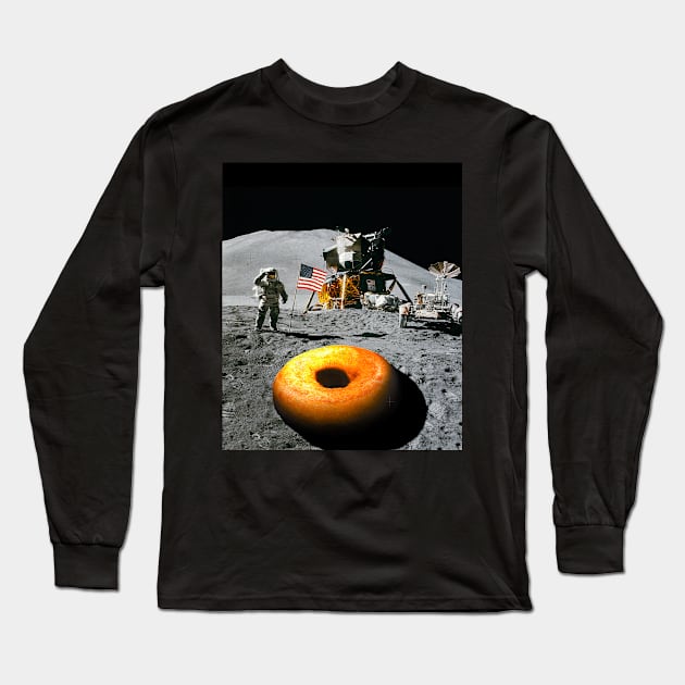 Lunar landing with donut Long Sleeve T-Shirt by Luggnagg